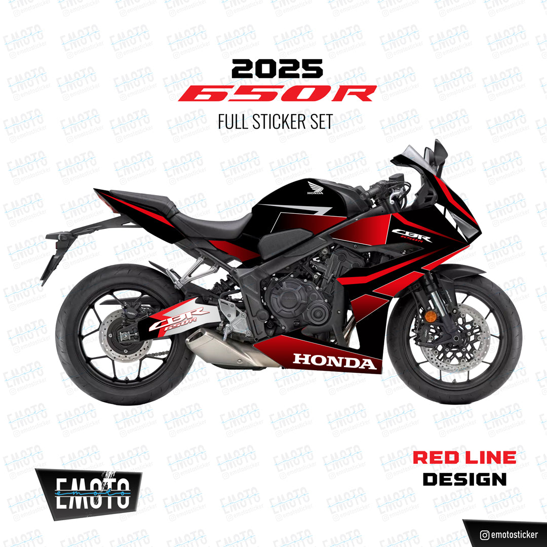 HONDA 650 R 2025 Redline Design Full Sticker Set