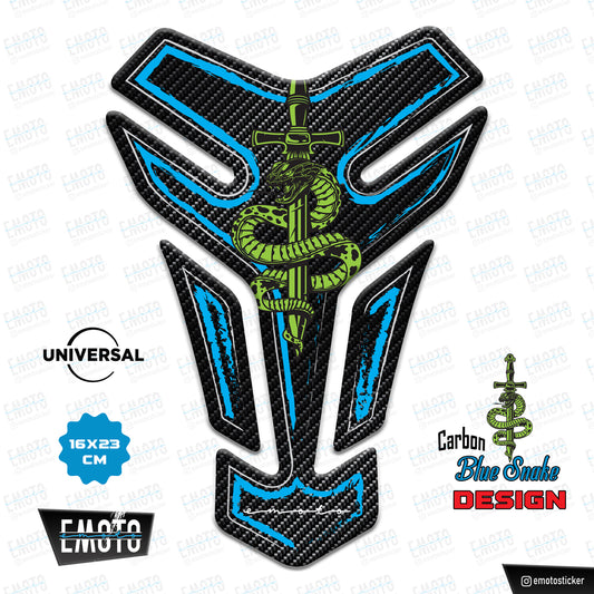 CARBON - BLUE - SNAKE UNIVERSAL TANK PAD 16x23cm