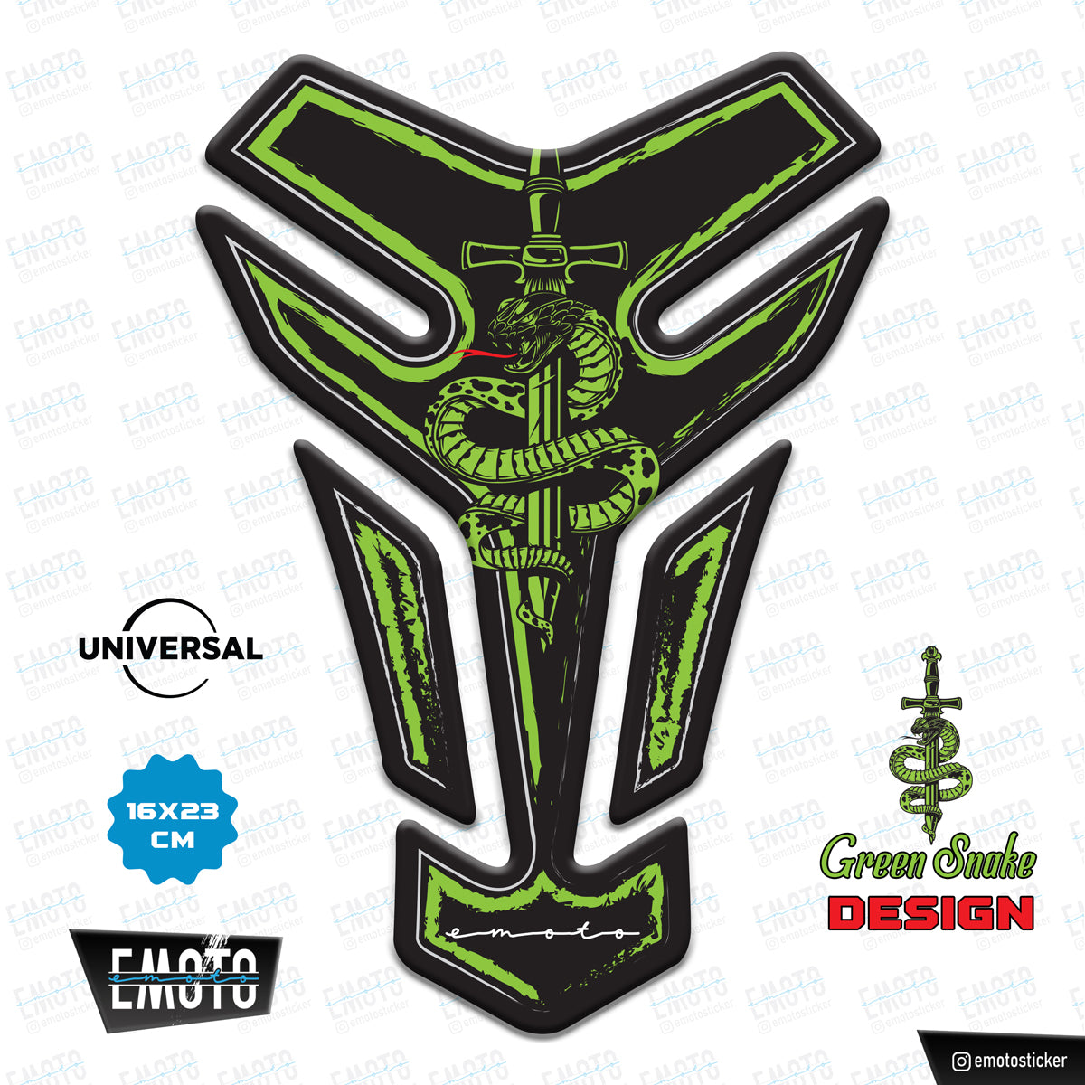 GREEN - SNAKE UNIVERSAL TANK PAD 16x23cm