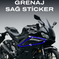 YAMAHA YZF R25 2022-2024 Gri & Siyah Grenaj Etiketi Sticker