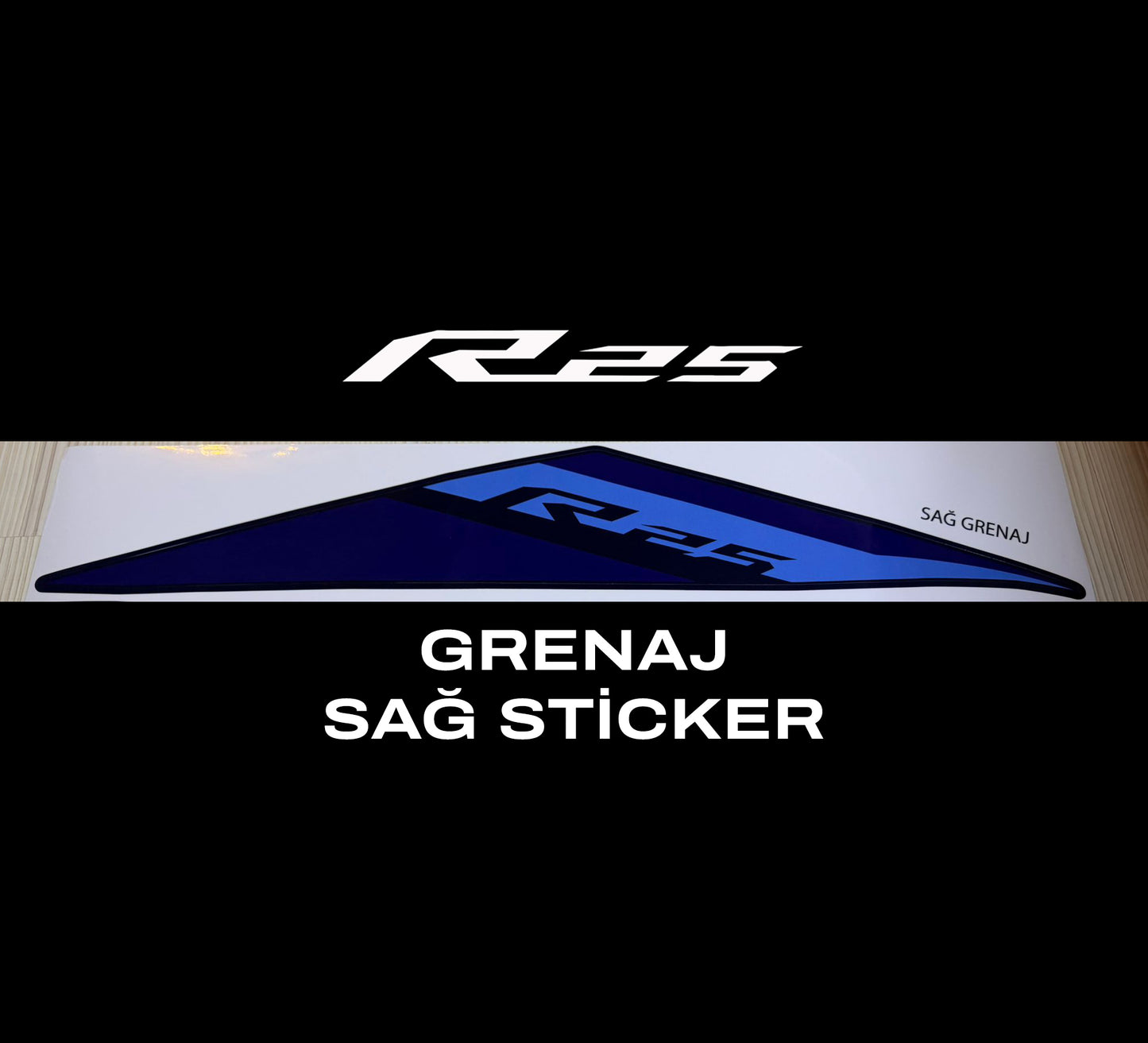 YAMAHA YZF R25 2024 Mavi Grenaj Etiketi Sticker
