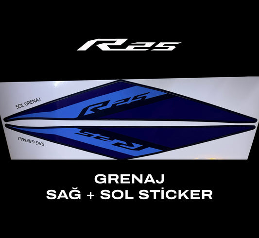 YAMAHA YZF R25 2024 Mavi Grenaj Etiketi Sticker