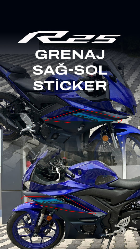 YAMAHA YZF R25 2024 Mavi Grenaj Etiketi Sticker