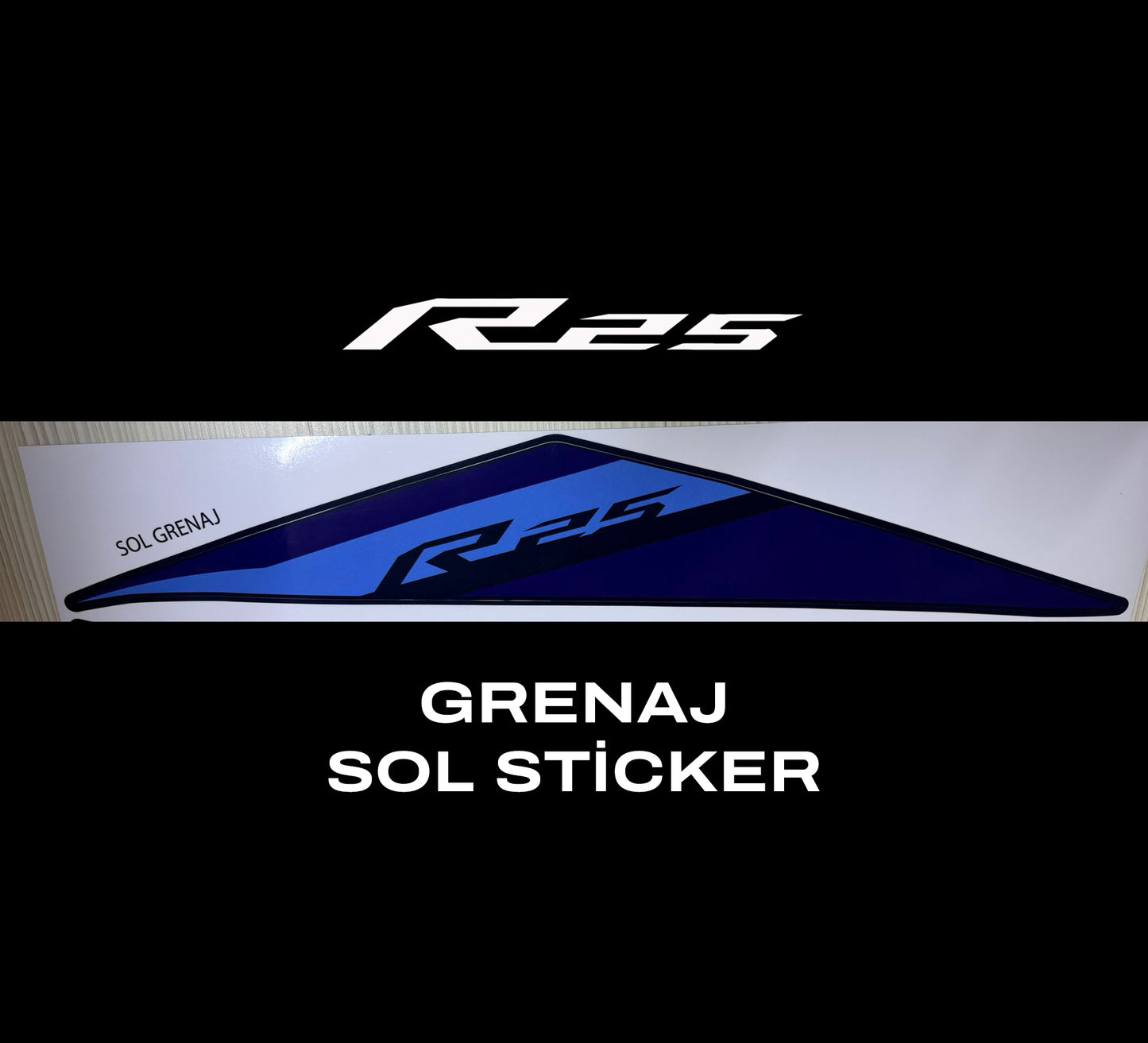 YAMAHA YZF R25 2024 Mavi Grenaj Etiketi Sticker