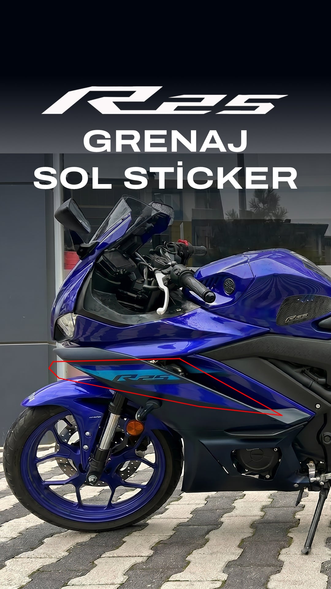 YAMAHA YZF R25 2024 Mavi Grenaj Etiketi Sticker