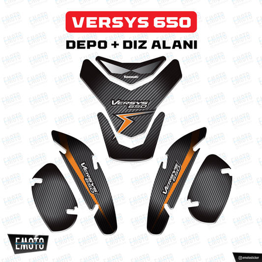 KAWASAKI VERSY 650 (2015-2021) TANK PAD FULL SET